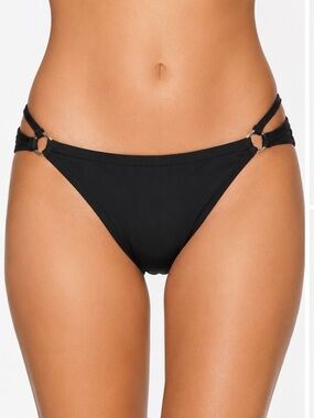 Adore Me Black Strappy Bikini Bottom NWT Size M